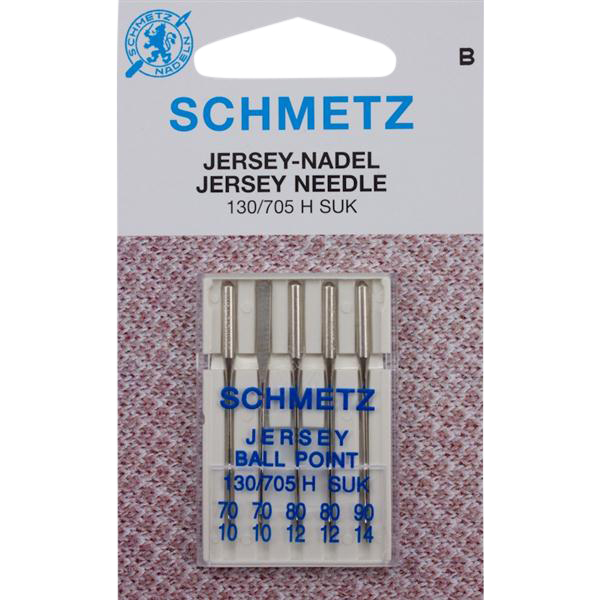 SCHMETZ - 5 Jersey-Nadeln Stärke 70-90 (Combi)/Flachkolben