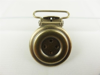 Blank suspender clip 25 mm old brass