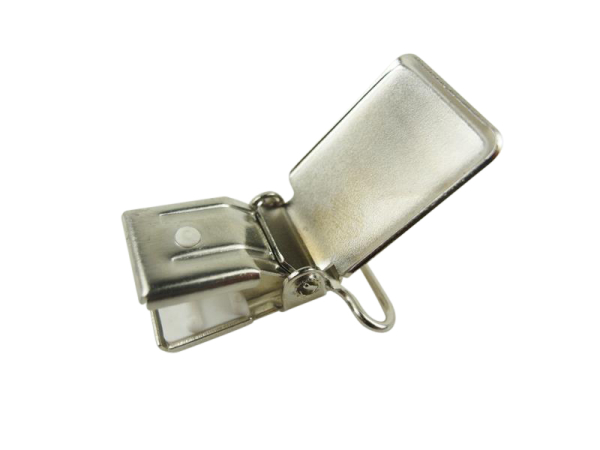 Suspender clip model square 30 mm silver