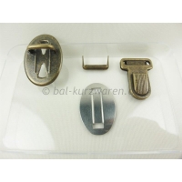 Plug lock/folder lock - 34 mm old brass