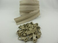 Zipper 5 mm spiral beige