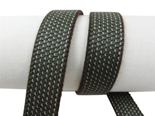 Webbing straps elastic model 70s, 30 mm olive-brown-beige 45% - elastane