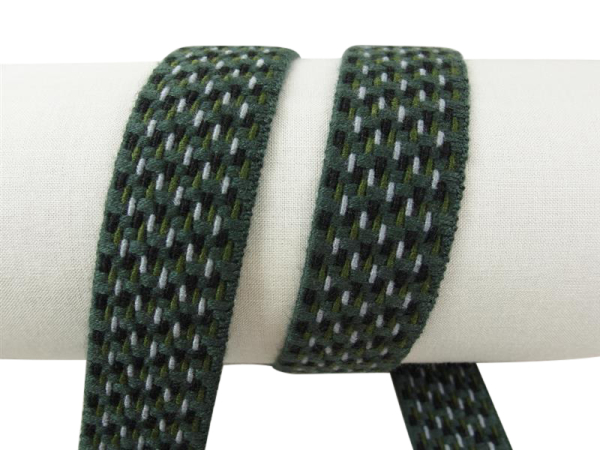 Webbing straps elastic model 70s, 30 mm grey-green 90% elastane