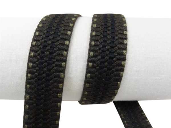 Webbing straps elastic model 70s, 30 mm brown-beige 45% elastane