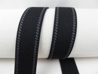 Webbing straps elastic model 70s, 30 mm black 25% elastane