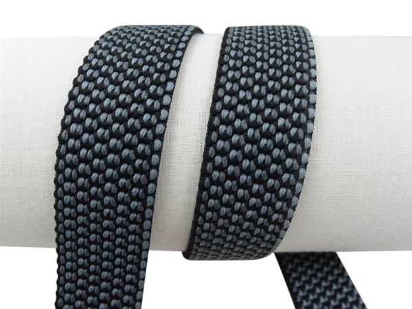 Gurtbänder elastisch Modell 70er, 30 mm schwarz-grau 25 %-elasthan
