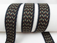 Webbing straps inelastic model 70s, 30 mm navy blue-colorful