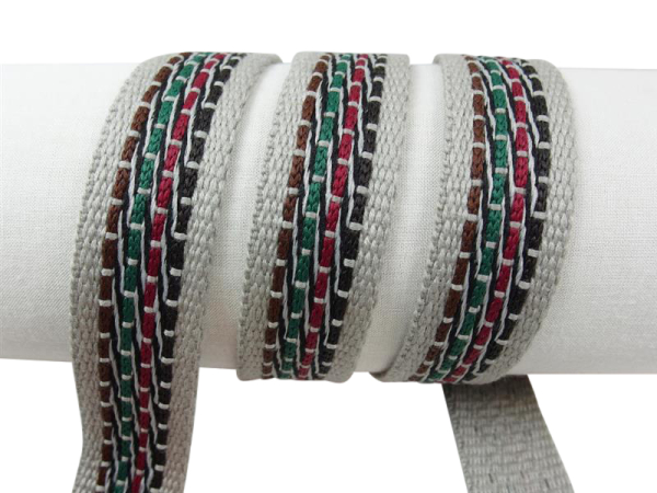 Webbing straps, inelastic model 70s, 30 mm grey-colored