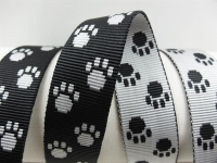 Paw webbing double-sided 20 mm black-silver gray