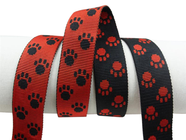 Paw webbing double-sided 20 mm black-red