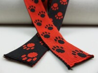 Paw webbing double-sided 20 mm black-red
