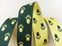 Paw webbing double-sided 25 mm green-yellow