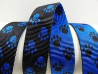 Paw webbing double-sided 25 mm black-blue