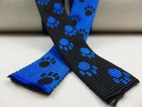 Paw webbing double-sided 25 mm black-blue