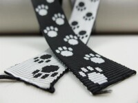 Paw webbing double-sided 30 mm black and white