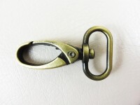 Carabiner hook small - model "Original-Pinto" 20 mm / old brass - brushed