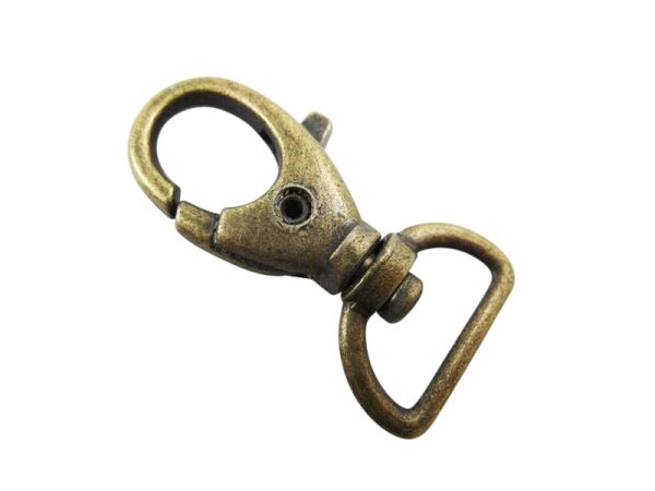 Snap hook small 16 mm - old brass