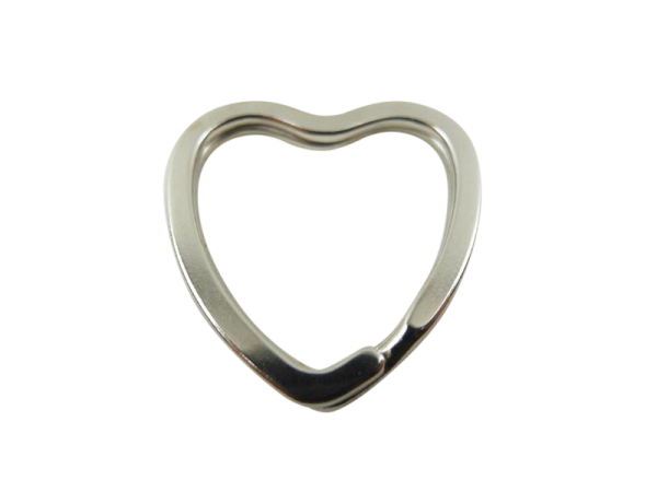 Schlüsselring-Edel  Modell "Edel-Herz" ca. 32 mm - silber
