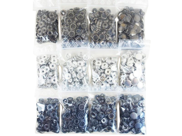 Druckknöpfe "Point" - Ringfeder "Sport + Camping"  Großpackung 100er Set 15 mm / ohne Werkzeuge