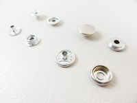 Snap fasteners "Point" - ring spring "Sport + Camping" large pack of 100, 15 mm / without tools, silver