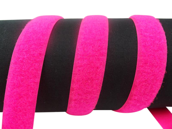 Klettband-Flauschseite zum Aufnähen 20 mm neonpink