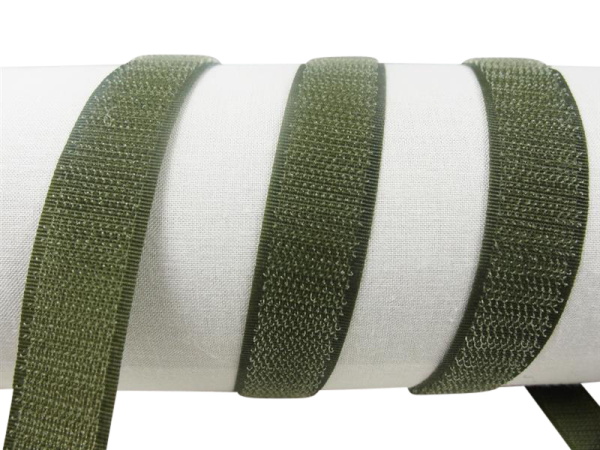 Klettband-Klettseite zum Aufnähen 20 mm oliv