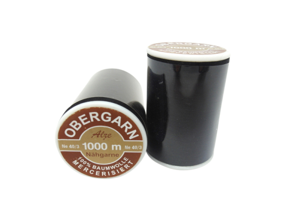 Obergarn Baumwolle - 1000m schwarz