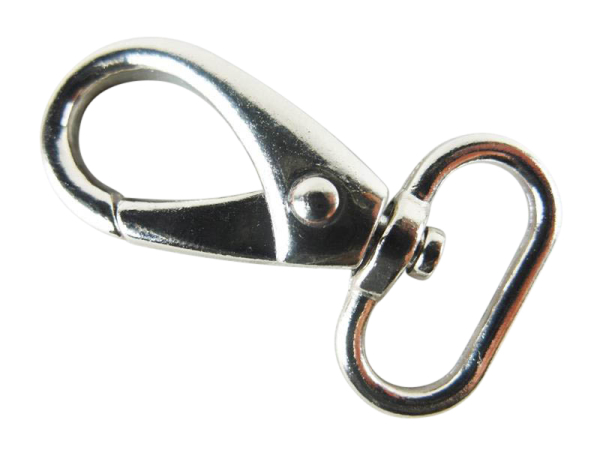 Bag carabiner tiger eye 20 mm silver