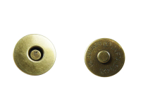 Magnetic closure magnetic button 15 mm old brass/antique