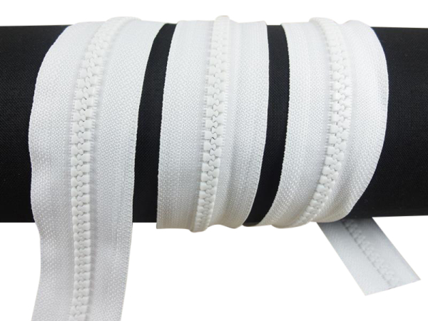 Delrin VISLON Reißverschlüsse Meterware Kunststoffverzahnung 6 mm / lose weiß