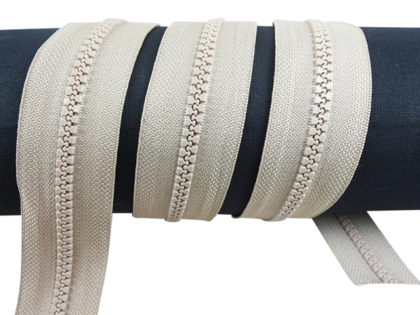 Delrin VISLON Reißverschlüsse Meterware Kunststoffverzahnung 6 mm / lose beige