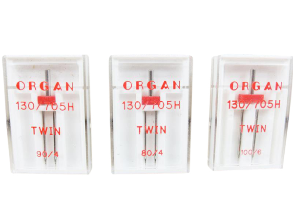 Twin needles - 80/4.0 and 90/4.0 - flat piston