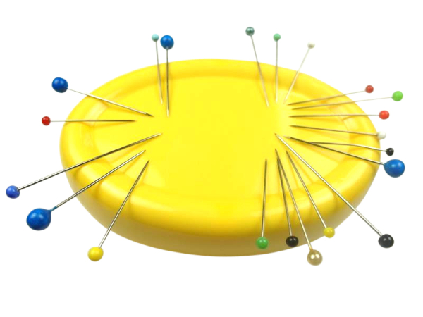 Magnetic pincushion oval - yellow
