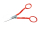 Application scissors in top quality / silver-red 15 cm