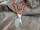Application scissors in top quality / silver-red 15 cm