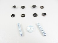 Druckknöpfe  "Tool-Point"  - Ringfeder (Sport & Camping) Großpackung 100er Set 15 mm / mit Werkzeug altmessing