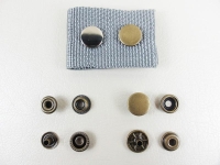 Druckknöpfe  "Tool-Point"  - Ringfeder (Sport & Camping) Großpackung 100er Set 15 mm / mit Werkzeug altmessing