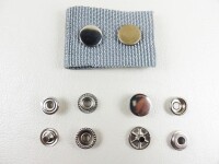 Druckknöpfe  "Tool-Point"  - Ringfeder (Sport & Camping) Großpackung 100er Set 15 mm / mit Werkzeug silber