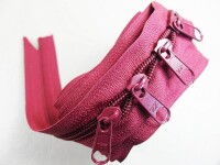 Endlose-Reißverschlüsse-FIX - 3 Meter inkl. 4 Zipper (5mm) bordeauxrot