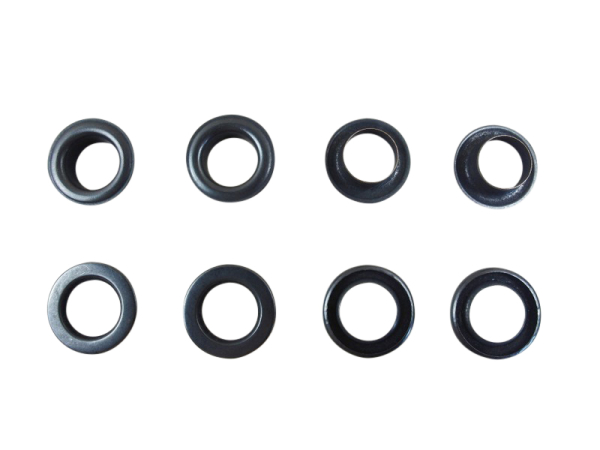 Ösen mit Scheiben Modell "Big"  100er Set 14 mm / ohne Werkzeuge schwarz-bruniert