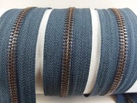 Endlos-Reißverschlüsse mit Kupfer Metallverzahnung- lose Meterware (Nr.5) anthrazit-grau