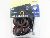 Eyelets with washers and tools 14 mm copper