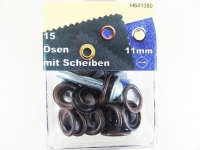 Eyelets with washers and tools 11 mm old copper