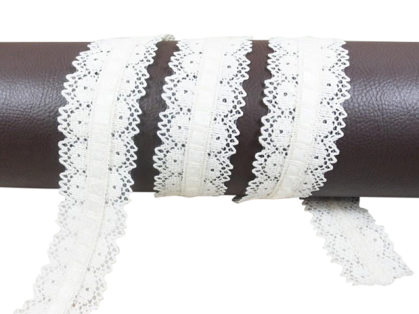 1m cotton ribbons model "Chic" / cream / width 40 mm