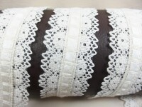 1m cotton ribbons model "Chic" / cream / width 40 mm