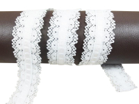 1m cotton ribbons model "Chic" / white / width...