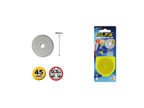 OLFA RB45-10 replacement blades "savings pack" set of 10 / 45 mm