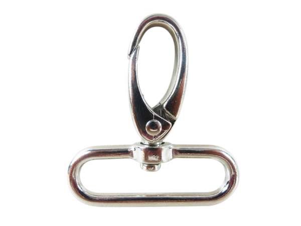 Carabiner hook 40 mm model "oval" silver