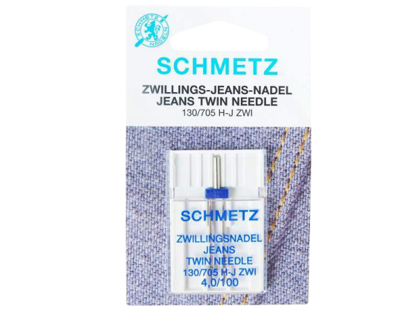 SCHMETZ - twin jeans needle 4.0 / 100 / flat piston