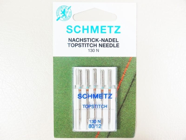 SCHMETZ - 5 topstitch needles size 80 / flat piston